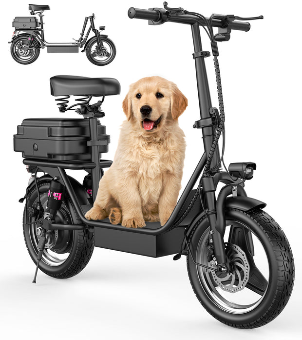 ASKGO Electric Scooter Adults, 500W Motor, 20mph Speed 30Miles Long Range Electric Scooter With Seat, Dual Disc Brakes, 48V 15AH E Scooter For Commuter, Travel