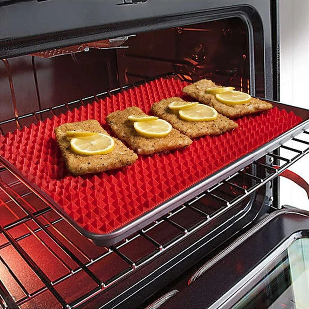 Non Stick Silicone Pyramid Cooking Mat Baking Mat With Grid Versatile Oven BBQ Cooking Mat Heat Resistant Mat Kitchen Tools Kitchen Gadgets