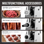 Electric Meat Grinder 3 Lbs Min Sausage Stuffer Maker For Home Kitchen