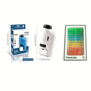 Pocket Microscope For Kids, Portable Handheld Mini Microscope Toy, Kids Microscope With LED Light 60X-120X Explore The Wonders Of Nature With This Portable Microscope Toy