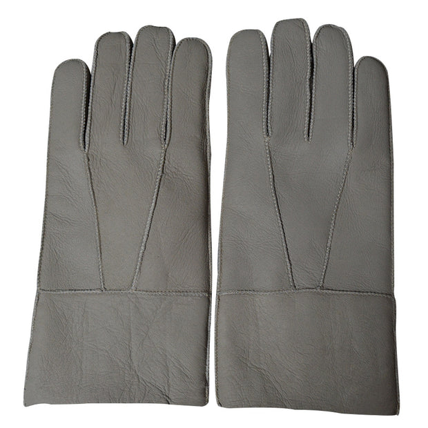 Men's Winter Sheepskin Wool Gloves For Warmth And Wind Protection