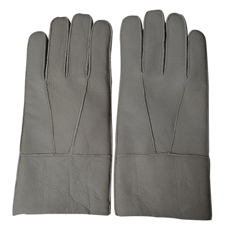 Men's Winter Sheepskin Wool Gloves For Warmth And Wind Protection