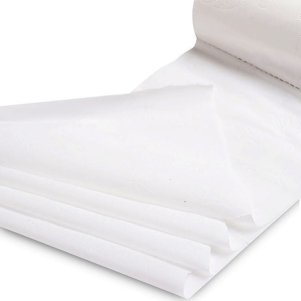 White toilet paper for household use