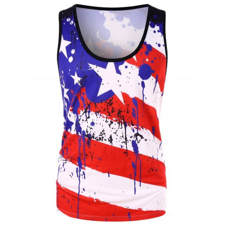 National flag print vest