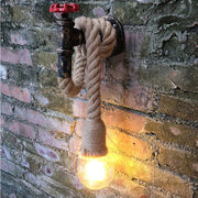 American Retro Restaurant Cafe Staircase Living Room Hemp Rope Iron Chandelier