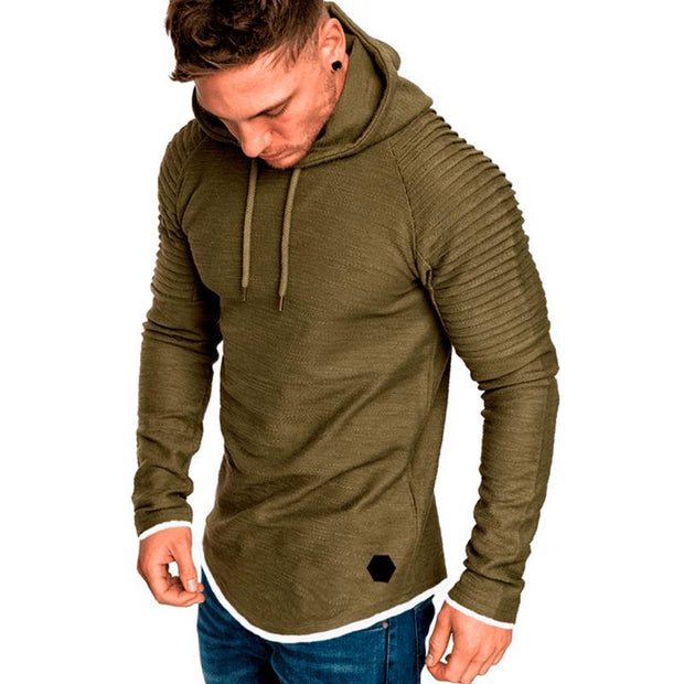 Men'sRround Neck Slim Hooded Long Sleeves