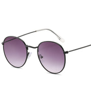 Retro Oval Small Frame Personality Sunglasses Men And Women Vacation Beach Metal Glasses