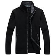 Cardigan Zipper Sweater Thicken Plus Fleece Stand Collar Men's Loose