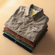 Deng Grass Fleece Jacket Male Youth Tooling Jacket Spring And Autumn Corduroy Fashion Corduroy Jacket Heart