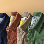 Deng Grass Fleece Jacket Male Youth Tooling Jacket Spring And Autumn Corduroy Fashion Corduroy Jacket Heart