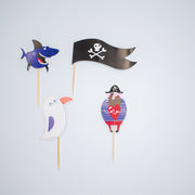 Disposable Pirate Party Decorations Disposable Paper Plates, Tablecloths, Paper Bags, Cake Inserts