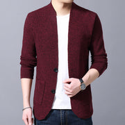 Men's Stand Collar Sweater Pocket Jacket Men's Autumn Knitted Cardigan