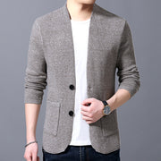 Men's Stand Collar Sweater Pocket Jacket Men's Autumn Knitted Cardigan