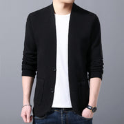 Men's Stand Collar Sweater Pocket Jacket Men's Autumn Knitted Cardigan