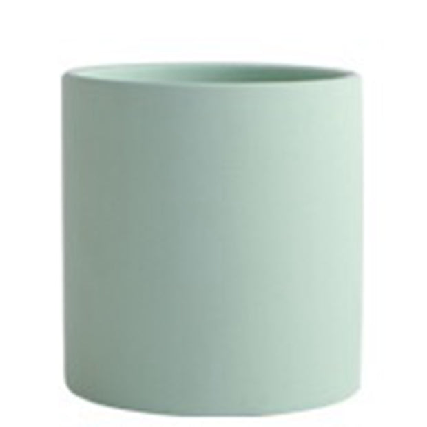 Nordic Industrial Style Colorful Ceramic Flowerpot Succulent Planter Green Plants Cylindrical Shape Flower Pot With Hole Tray