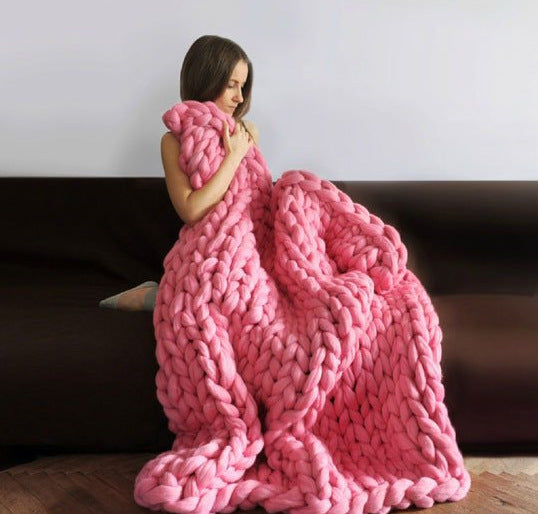 Wool Hand-woven Blanket Super Thick Thread