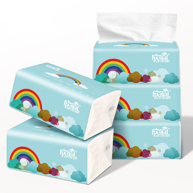 Rainbow Pumping Paper 3 Layers 300 Sheets Of Log Paper Towel Household Facial Tissue Paper Napkin Household Toilet Paper Wholesale 100 Pumping