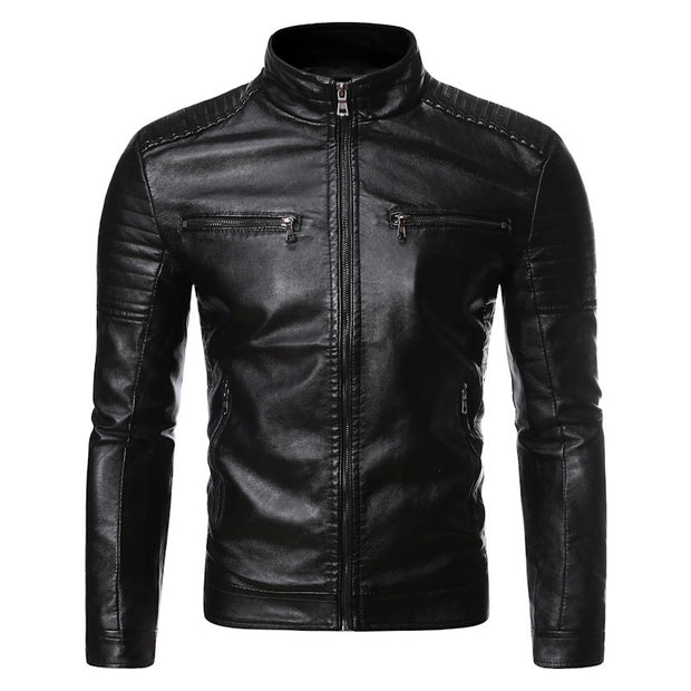 Large size motorcycle leather jacket