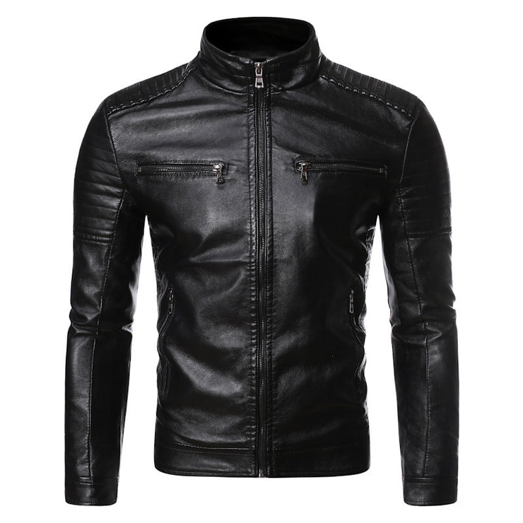 Large size motorcycle leather jacket