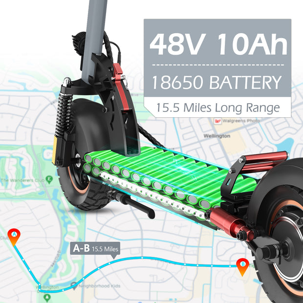 Electric Scooter Motor Power 250W Battery Capacity 48V 10Ah Tire Size 10inches Max Speed 25KM