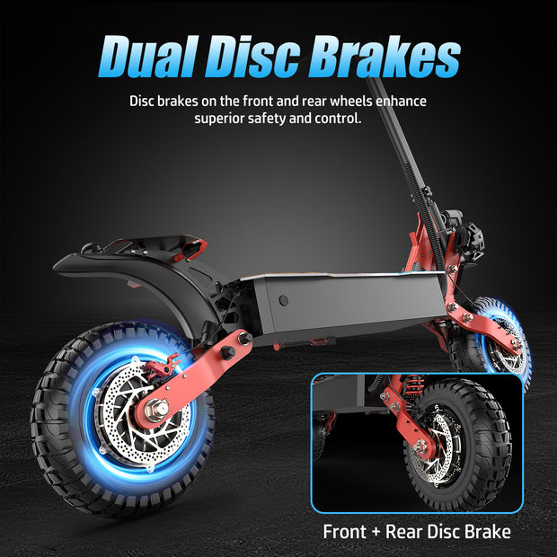 ASKGO K6 Pro Electric Scooter, 2000W Dual Motor, 11in Off Road Tires, 45mph 40Miles Range, Dual Disc Brake, 48V 15Ah Fast E Scooter For Adults Commuter, Outdoor