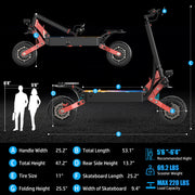 ASKGO K6 Pro Electric Scooter, 2000W Dual Motor, 11in Off Road Tires, 45mph 40Miles Range, Dual Disc Brake, 48V 15Ah Fast E Scooter For Adults Commuter, Outdoor
