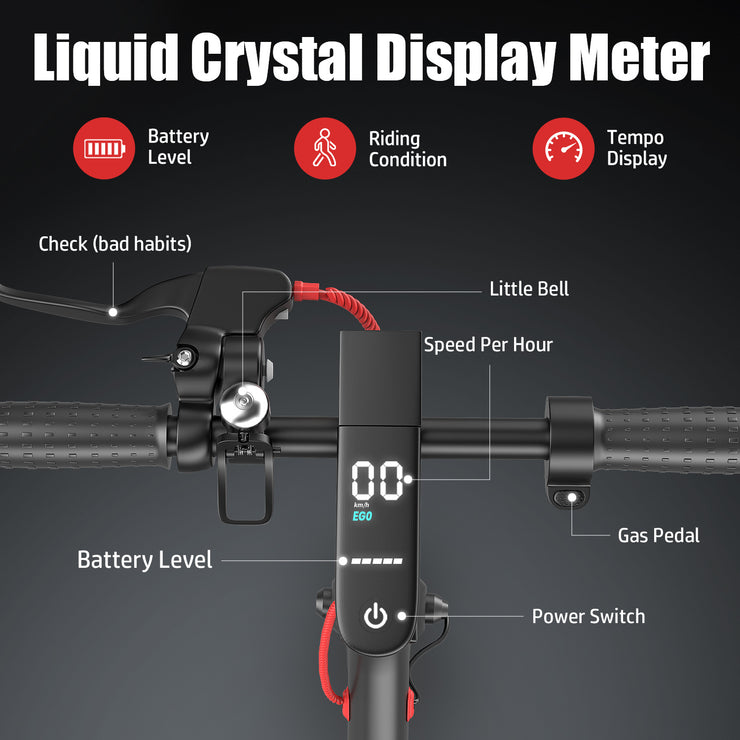 ASKGO Electric Scooter For Adults, 350W Motor, 21Miles Range, 19 Mph, 8.5in Tires, Folding Commuter E Scooter With Dual Suspension And Braking System