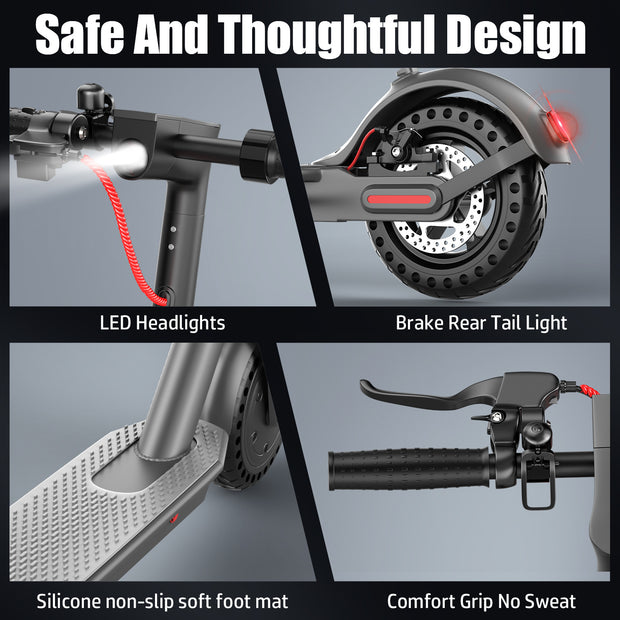 ASKGO Electric Scooter For Adults, 350W Motor, 21Miles Range, 19 Mph, 8.5in Tires, Folding Commuter E Scooter With Dual Suspension And Braking System