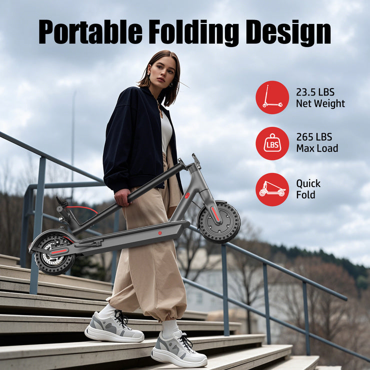 ASKGO Electric Scooter For Adults, 350W Motor, 21Miles Range, 19 Mph, 8.5in Tires, Folding Commuter E Scooter With Dual Suspension And Braking System