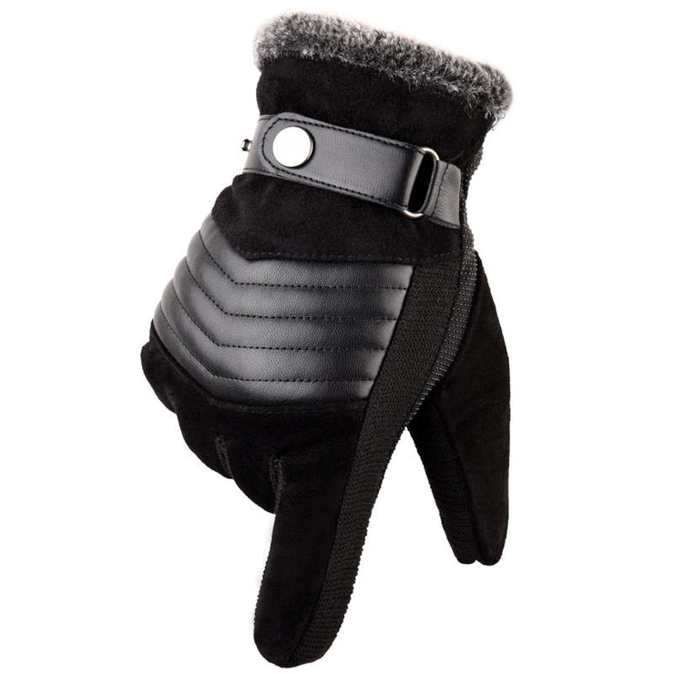 Velvet touch screen windproof gloves