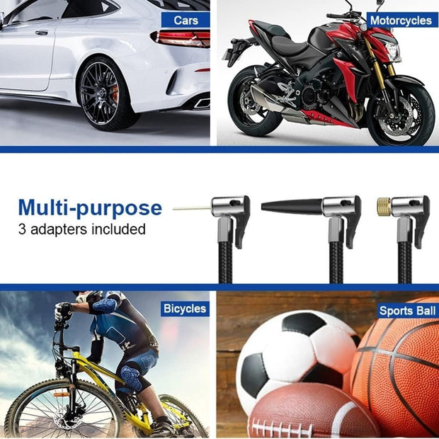 Tire Inflator Portable Air Compressor,Portable Electric Inflator 150PSI Cordless Electric Ball Inflator Rechargeable Bicycle Air  Inflator With Digital LED Display