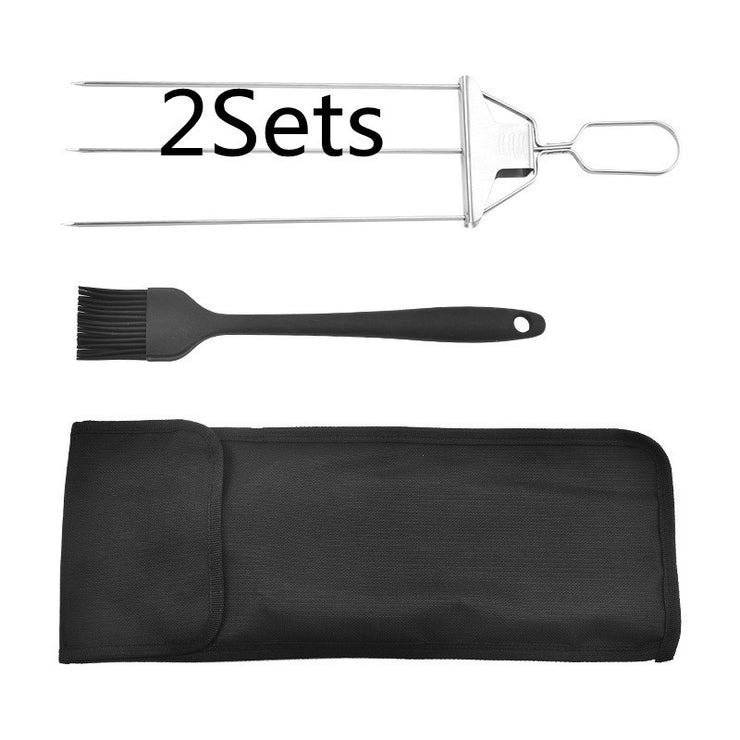 3 Way Forks Stainless Steel Barbecue Grill Fork Household BBQ Non stick