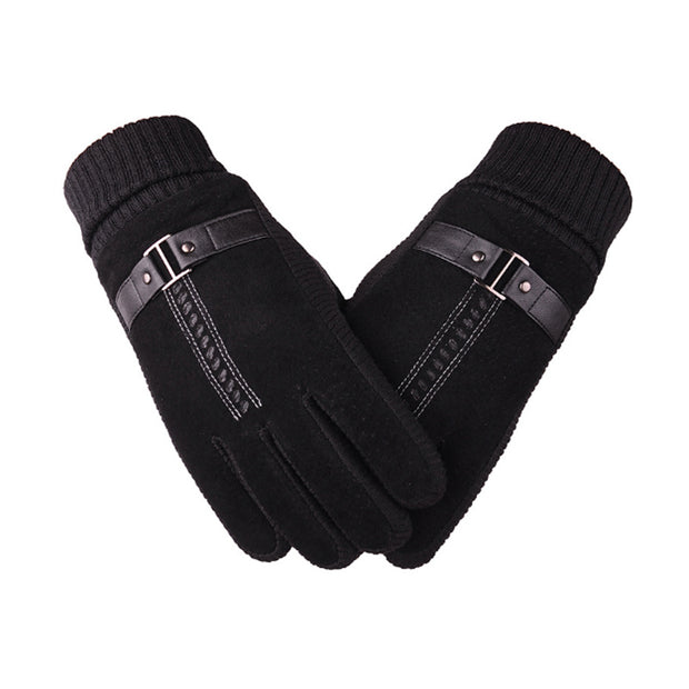 Velvet touch screen windproof gloves