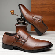 Men's Business Formal Pointed Buckle Leather Shoes