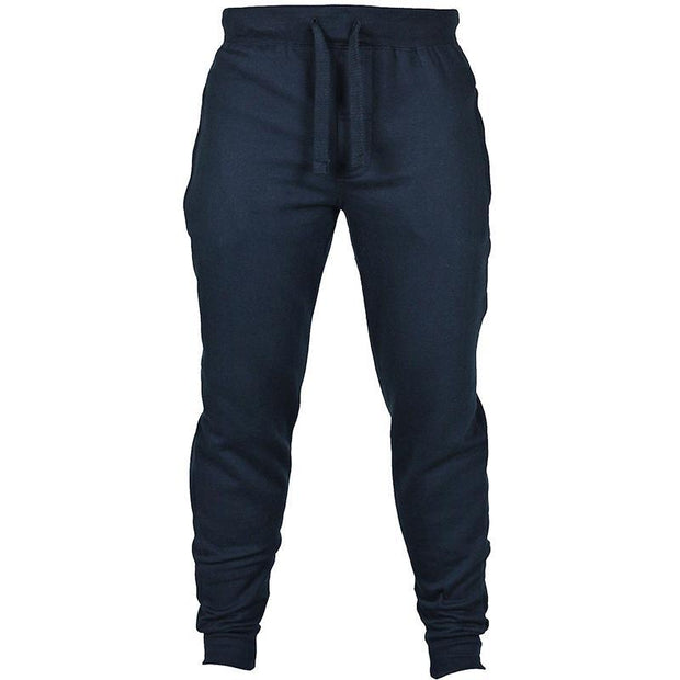Men's Solid Color Drawstring Fleece Casual Pants