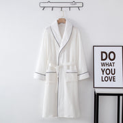Nightgown Cardigan Lapel Over-the-knee Home Nightdress Four Seasons Thin Men And Women Couple Hotel Hot Spring Robe