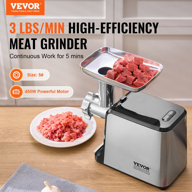 Electric Meat Grinder 3 Lbs Min Sausage Stuffer Maker For Home Kitchen