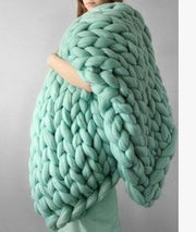 Merino Wool blanket hand-woven super thick wool blanket arm knit air conditioning blanket