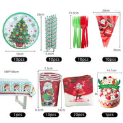 Christmas Theme Tableware Supplies Christmas Paper Plates Cups Holiday