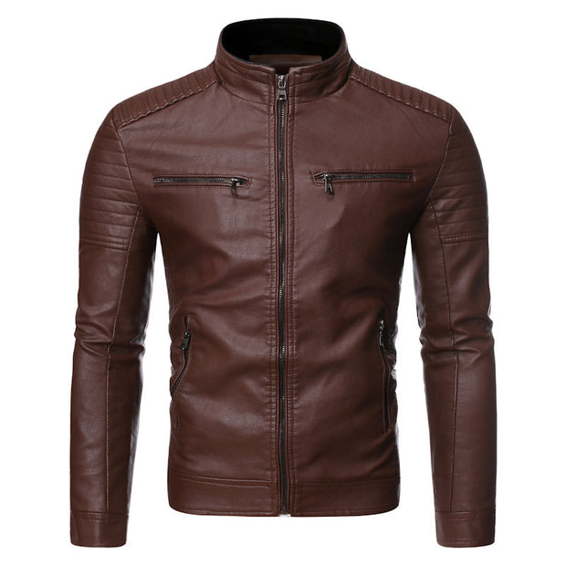 Large size motorcycle leather jacket
