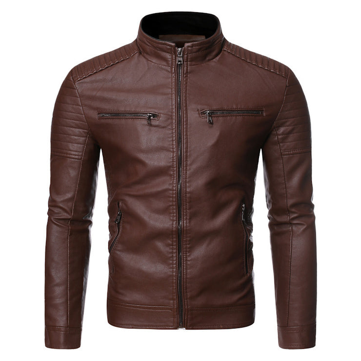 Large size motorcycle leather jacket