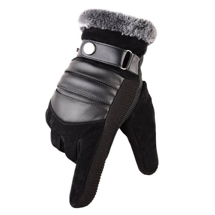 Velvet touch screen windproof gloves