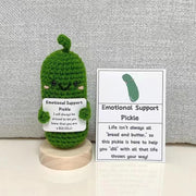 New Cute Positive Energy Emotional Cucumber Pickle Doll Knitting