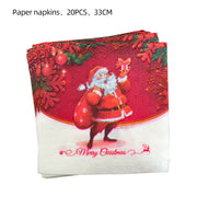 Christmas Theme Tableware Supplies Christmas Paper Plates Cups Holiday