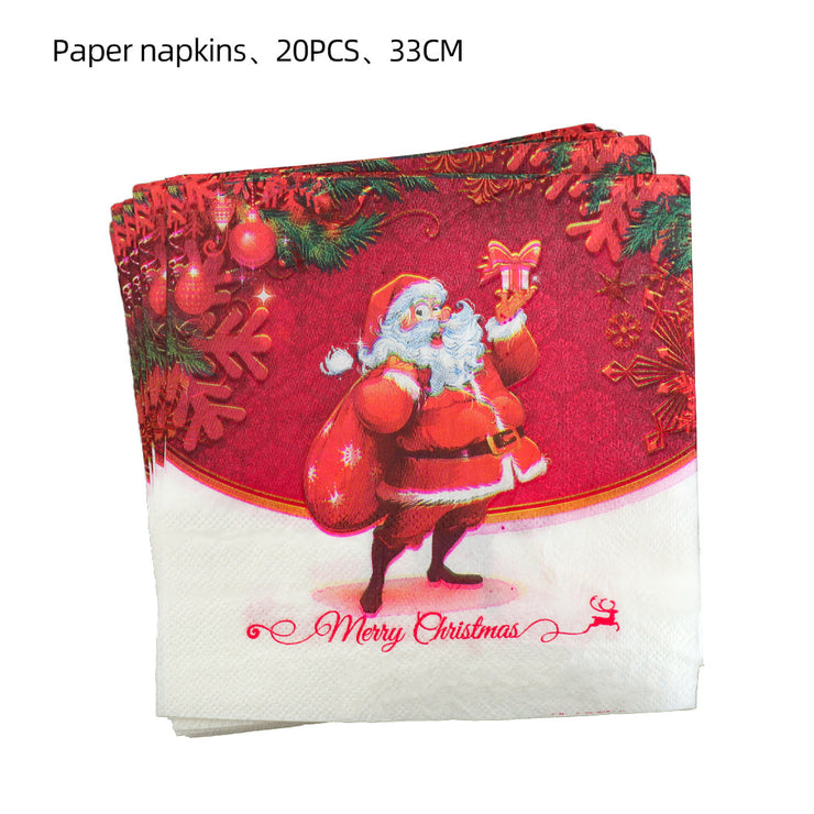Christmas Theme Tableware Supplies Christmas Paper Plates Cups Holiday