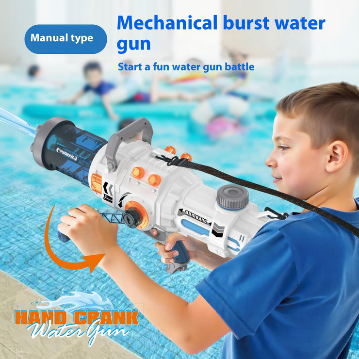 Continuous Hair Hand-cranking Gatling Water Gun Large Capacity Toy Water Gun