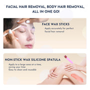 Waxing Kit WUWUVISTA 23 Items Hair Removal Wax Kit With Wax Warmer Waxing Beads For Face, Brazilian, Full Body, Bikini, Sensitiive Skin  Skin Suitable For Plugs Of American, European Specification