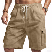 Amekaji Workwear Bamboo Linen Beach Casual Shorts