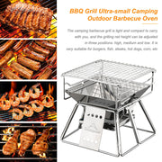 Portable Stainless Steel BBQ Grill Non-stick Surface Folding Barbecue Grill For Outdoor Camping Picnic Tool