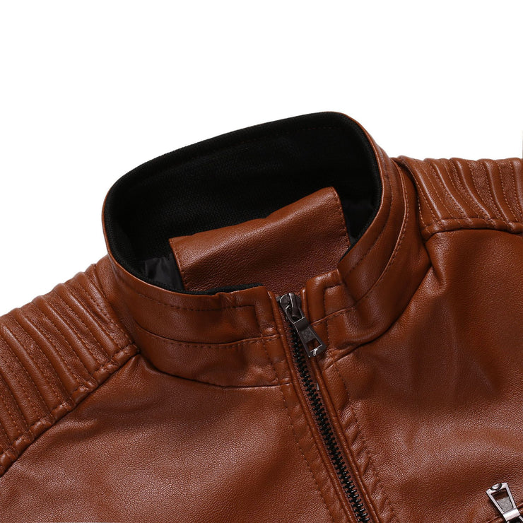 Large size motorcycle leather jacket